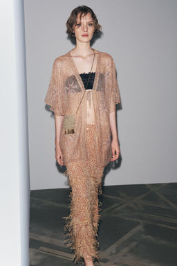SEQUINNED FEATHER SKIRT - Zara фото 5