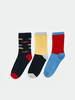 Desenli Erkek ?ocuk Soket ?orap 3l?