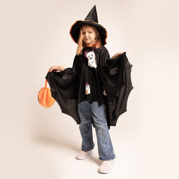 Карнавальный костюм на хэллоуин «Кошелёк или жизнь?»: накидка, шляпа, сумка, чёрный