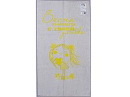 6с103.412ж1 Весна с улыбки (лимон-сер) Полотенце махровое 50х90см