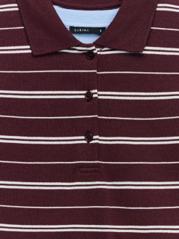 Лонгслив-поло в полоску / Zarina фото 3