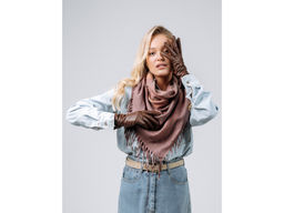 Платок Lanotti двухсторонний Сердце природы бордовый /№62