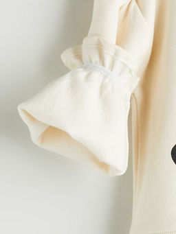 Bisiklet Yaka Bask?l? Kal?n K?z ?ocuk Sweatshirt