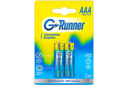 Батарейки алкалиновые G-runner AAА/LR03, 1,5 V, в блистере 2 батарейки, (упаковка 12 шт.)