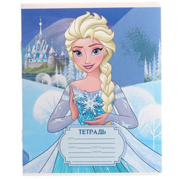 Цена за 20 шт. Тетрадь в клетку 12 листов, 5 видов МИКС, обложка мелованный картон, «Холодное сердце»