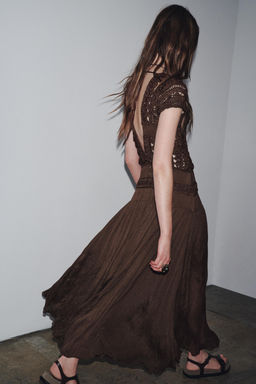 ZW COLLECTION COMBINED CROCHET DRESS - Zara фото 15