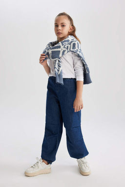 Брюки для бега с парашютом для девочек - Defacto фото 5