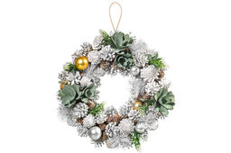 Новогоднее украшение венок 34*34*8 см Снежный лес, большой круг - Elan gallery фото 4