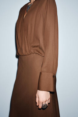 ZW COLLECTION LIMITED EDITION FLOWING WRAP DRESS - Zara фото 4