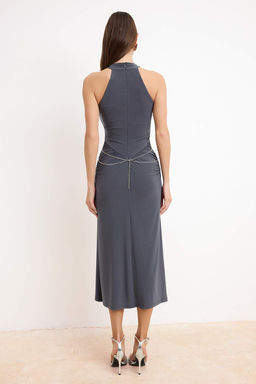 Antrasit Aksesuar Detayl? Orme S?k/Gece Elbise TPRSS26EL00079