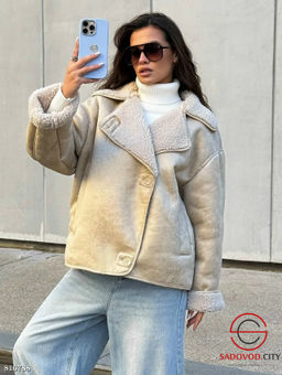 Зимняя утепленная дубленка