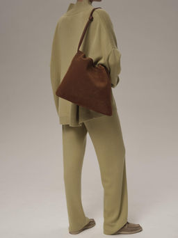 Замшевая сумка Margo DBR 31201 коричневый лист  фото 3