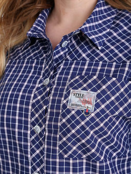 Платье-рубашка летнее в клетку с коротким рукавом - Almond фото 5