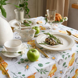 Скатерть Доляна Duckling 149х180 см, 100% хл, рогожка 164 г/м2  фото 4