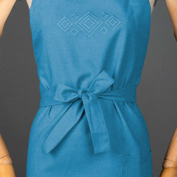 24С39-ШР/039/в/с.уп. Фартук 90*65 Ромб-2 цв. 1872 рис. 156 сине-бирюзовый - Текс-дизайн фото 2