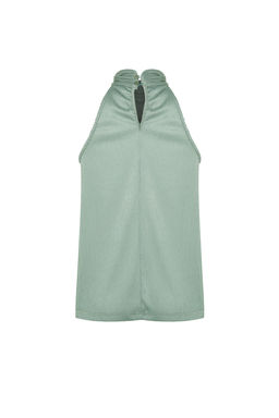 Mint Regular/Normal Kal?p Dik Yaka Fit Pilise Esnek Orme Bluz TWOSS23BZ00952