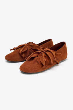 LEATHER FLOWER BALLERINAS - Zara фото 5