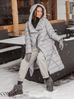Conso / WDL 200504 - light grey Пальто пуховое женское  фото 4
