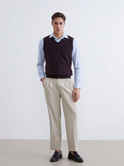 Standart Kal?p V Yaka Erkek Triko S?veter