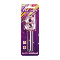 "BOOMZEE" Свеча для торта "Цифра" BCD-42 7.5 г 12 х 1 шт. 8_сиреневый