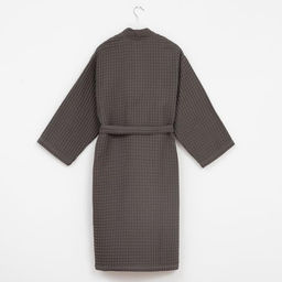 Халат вафельный женский удлинённый Этель «Boho» размер 50-52, цвет светло-серый, 100% хлопок, 290 г/м²