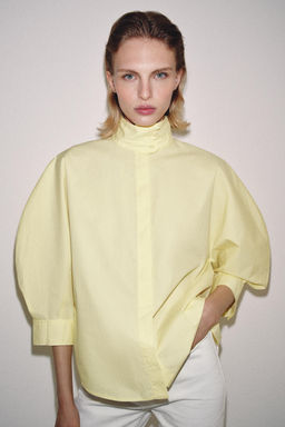 CAMISA MANGA ABULLONADA ZW COLLECTION / Amarillo - Zara фото 2