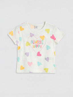 Bisiklet Yaka Desenli K?z ?ocuk Ti??rt