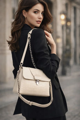 Женская кожаная сумка J005-220 Беж