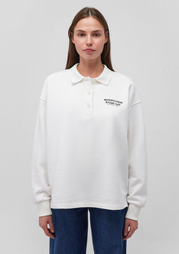 Beyaz Polo Tisort - Mavi фото 4