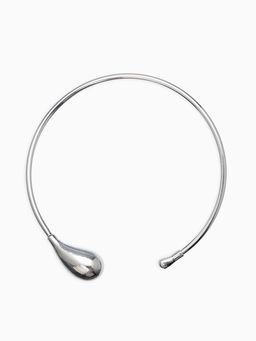 Колье-Чокер "Капли БО", цвет серебро