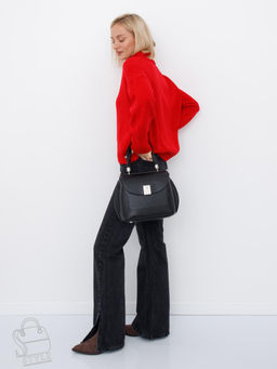 Сумка женская кожаная 1109-1MP black Polina&Eiterou