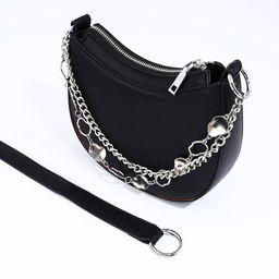 Сумка-багет на молнии, цвет чёрный - Simaland фото 12