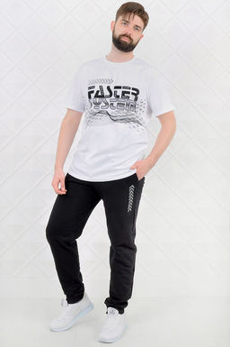 Арт. 6389 Костюм с брюками мужской 50-58 (5 шт) Цвет:верх- белый, низ- черный