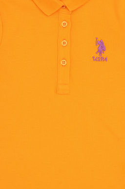 Оранжевое трикотажное платье для девочки Неожиданная скидка в корзине - U.s. polo assn фото 3