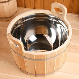 Шайка для бани и сауны, 17 л, липа, нержавеющая вставка