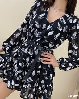 Платье Трэвис (чёрный с серым принтом) - Nadi bordo фото 2