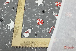 Рогожка Елочные игрушки цв.серый, СОРТ2, ш.1.5м, хлопок-100%, 165гр/м.кв - Купава фото 3