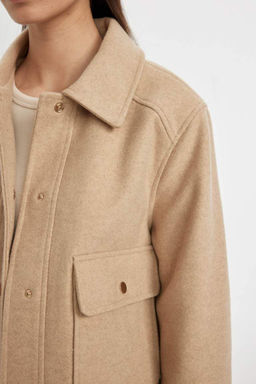 Куртка стандартного кроя с воротником-поло и строчкой - Defacto фото 5