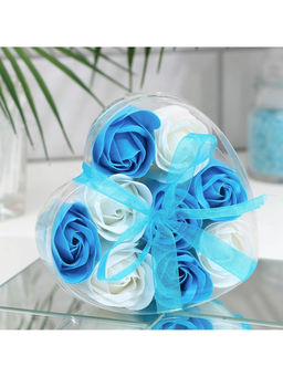 Мыльные розочки, синие и белые, набор 9 шт.
