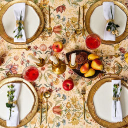 Скатерть «Этель» Floral pattern, размер 147×112 +/-2 см с ГМВО, 100% хлопок, саржа 190 г/м²