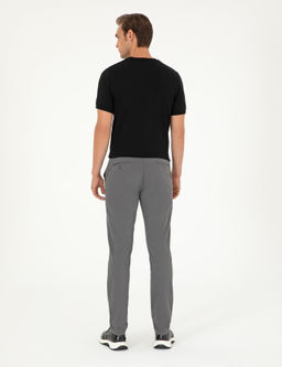 Gri Slim Fit Kanvas Pantolon