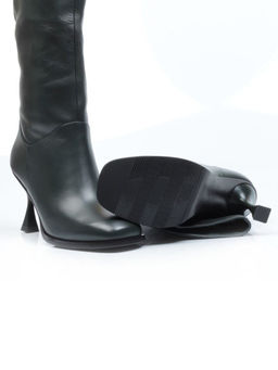 02-E29W-11AF GREEN Сапоги зимние женские (натуральная кожа, натуральный мех (еврозима)