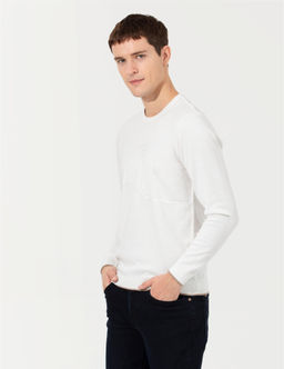 Ekru Regular Fit Bisiklet Yaka Triko Kazak - Pierre cardin фото 4