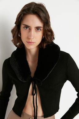 TRENDYOLMILLA Bej Suni Kurk Yakal? Baglama Detayl? Triko H?rka TWOAW23HI00007 фото 3