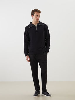 Fermuarl? Dik Yaka Erkek Sweatshirt
