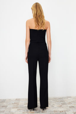 Siyah Bootcut/Cizme Paca Dokuma Pantolon TWOSS24PL00024 - Trendyolmilla фото 7