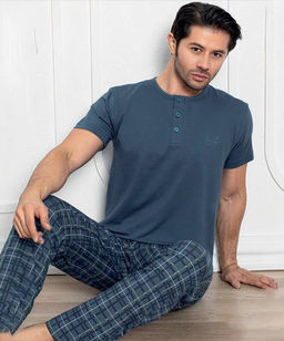 KM1814 Пижама: брюки и футболка ТМ_СИНИЙ