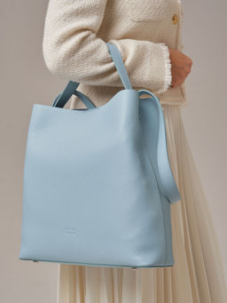 Кожаная сумка шоппер Olga DBR 30948 светло-голубой фото 3