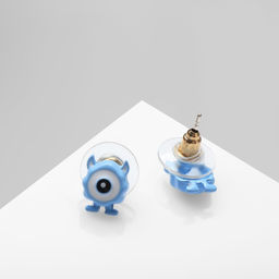 Серьги с эмалью Монстрики с рожками и ногами, цвет бело-голубой - Qf фото 2