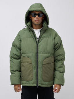 Куртка молодежная мужская зимняя с капюшоном цвета хаки 25307Kh - Mtforce фото 3